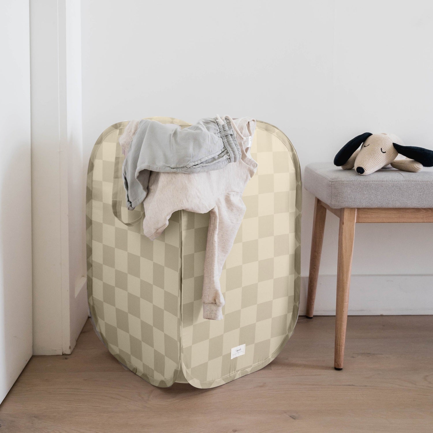 3-sprouts-panier-linge-pop-up-beige-damier-tissu-recycl image 6