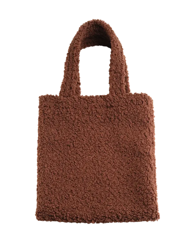 wigiwama-classic-tote-bag-warm-hazel-en-tissu-teddy image 1