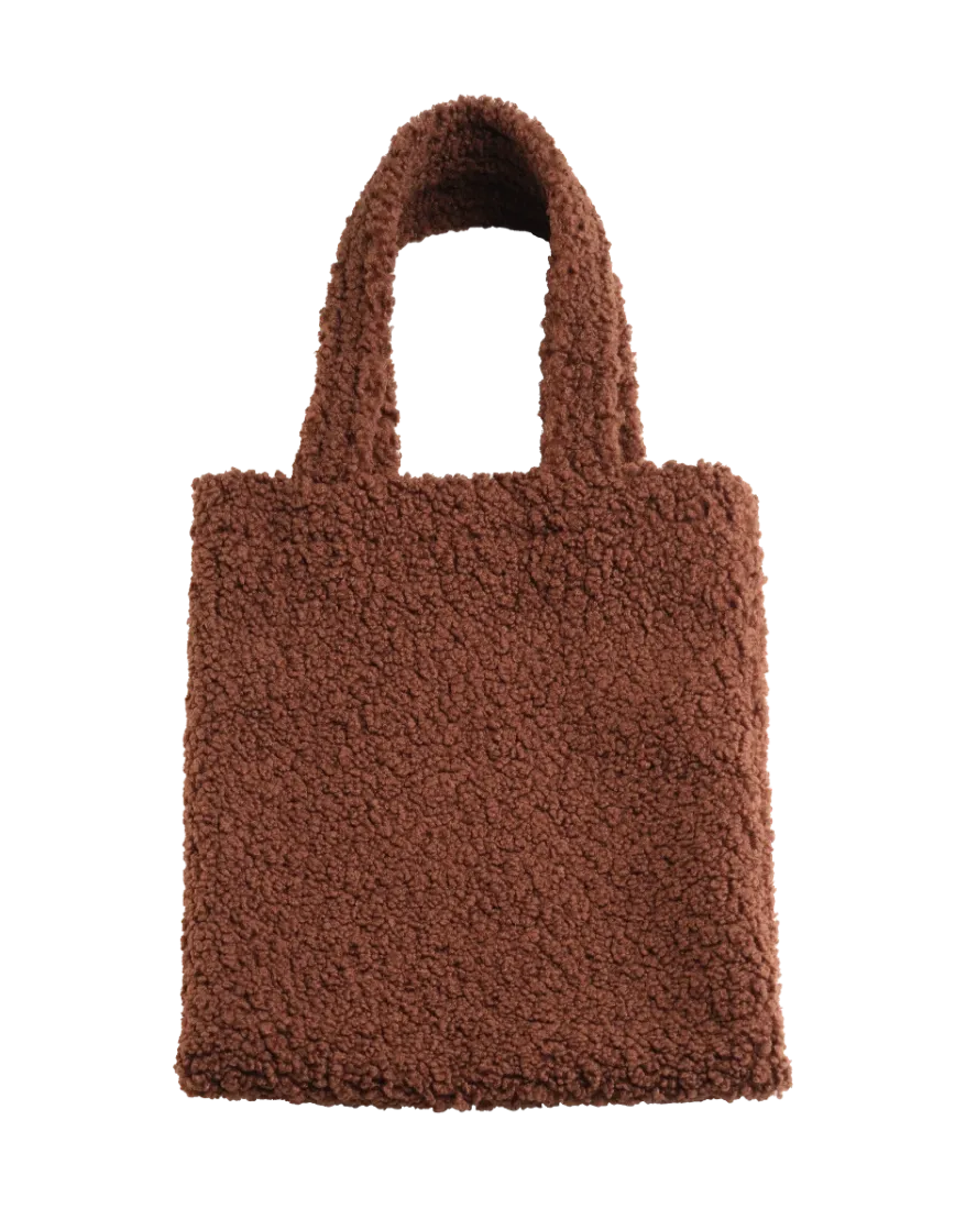 wigiwama-classic-tote-bag-warm-hazel-en-tissu-teddy image 1