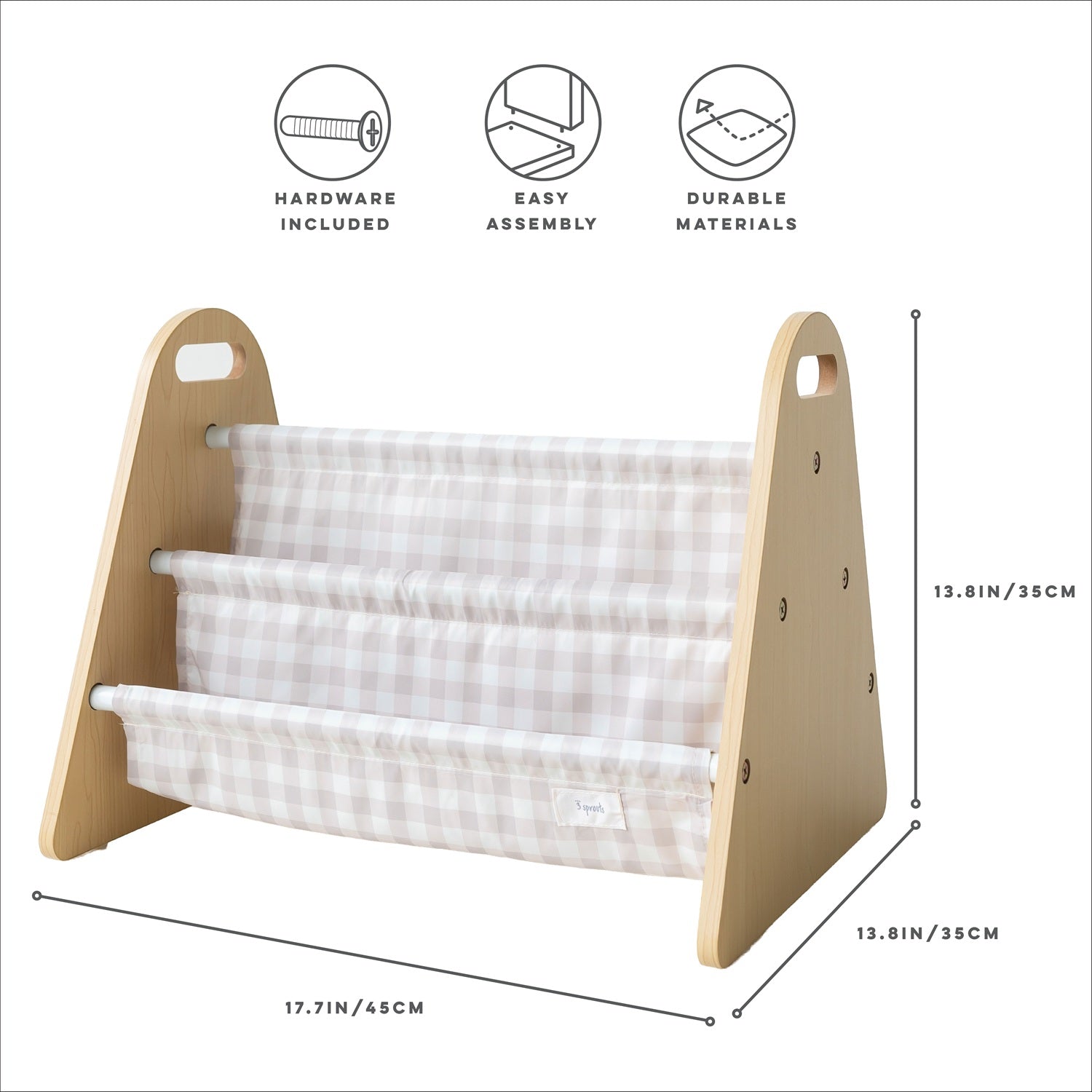 3-sprouts-biblioth-que-enfant-double-face-vichy-beige-portable image 6