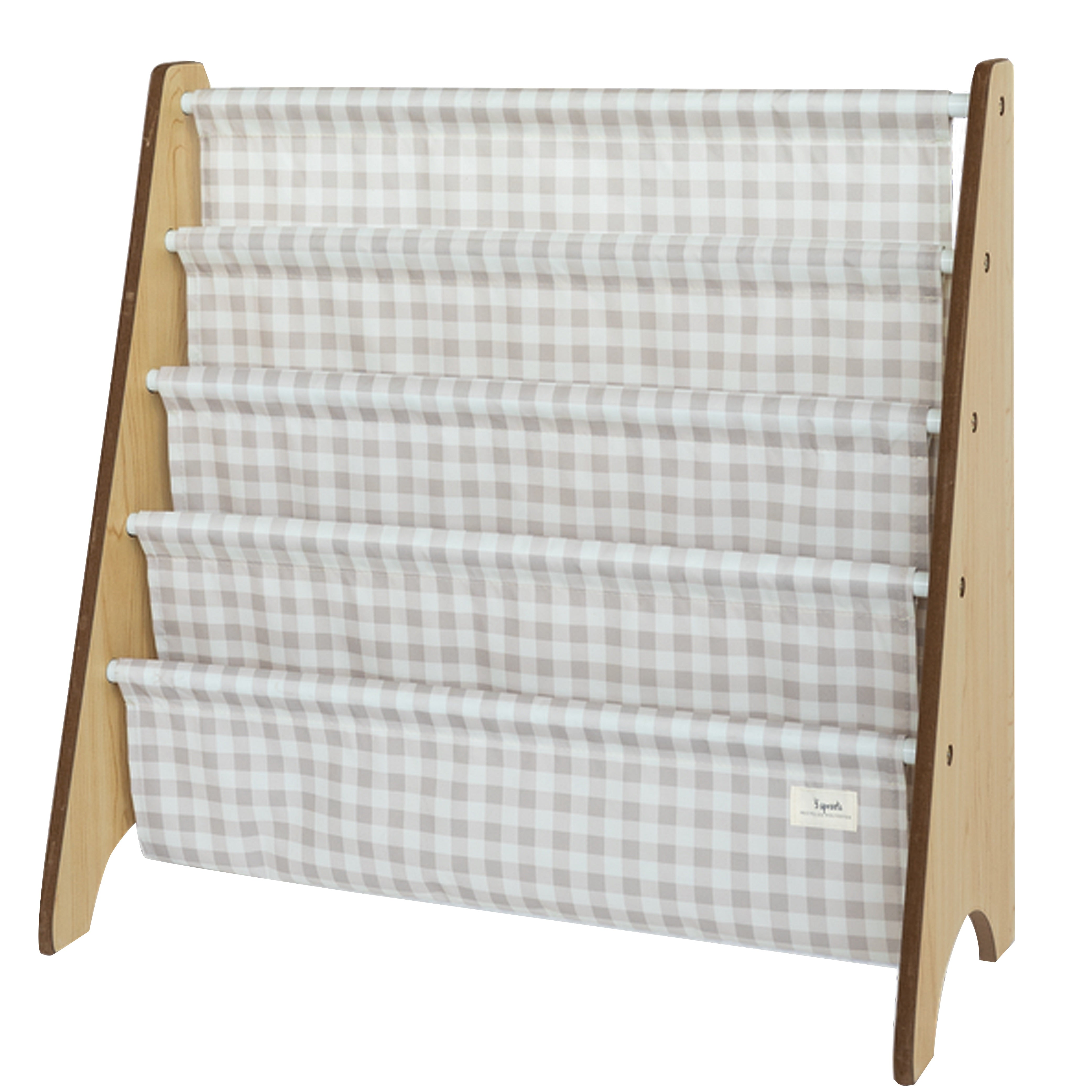 3-sprouts-biblioth-que-enfant-vichy-beige-tissu-recycl image 1